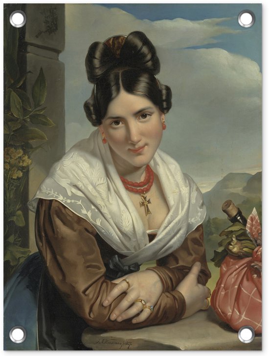 Fille au repos – Peinture de Jan Adam Kruseman Jardin affiche 30×40 cm – petit – Toile de jardin / Toile d&rsquo;extérieur / Peintures pour l&rsquo;extérieur (décoration de jardin)