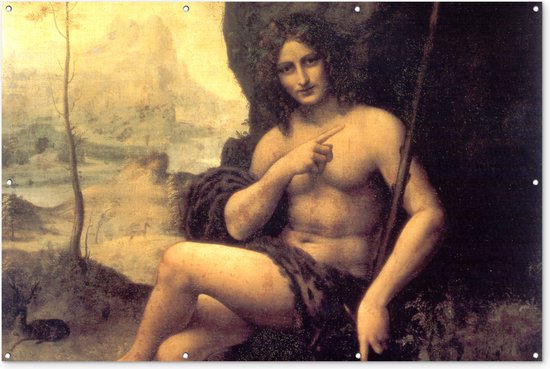 Décoration murale Saint John au désert – Leonardo de Vinci – 180×120 cm – Poster de jardin – Toile de jardin – Poster extérieur
