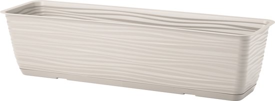 Balustrade de jardinière en plastique Form – plastique – gris clair – L60 x L17 x H14 cm – avec soucoupe de collecte – rectangle – jardinières de balcon – jardinières