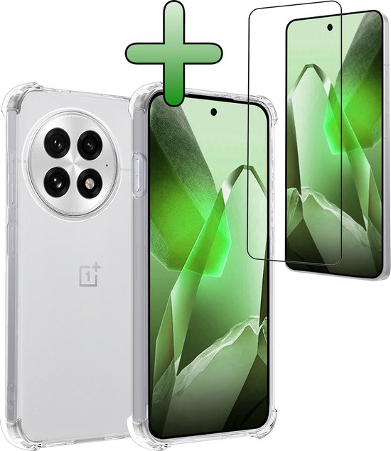 Coque pour OnePlus 13 Coque Antichoc Coque Siliconen avec Protecteur d&rsquo;écran – Coque pour OnePlus 13 Coque Antichoc – Transparent