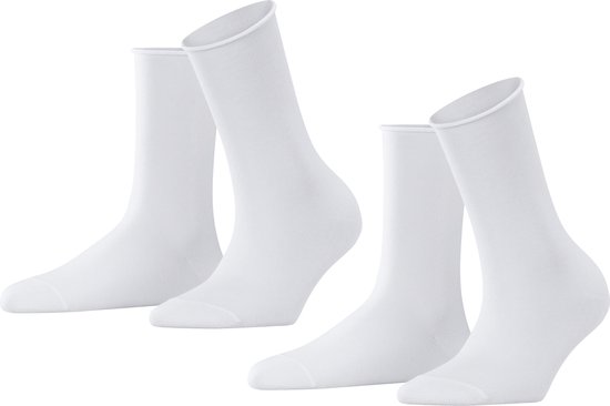 FALKE Happy Uni 2-PACK Chaussettes Femmes 46417 – Wit 2000 blanc Femmes – 39-42