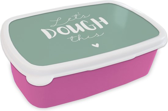 Boîte à lunch Rose – Boîte à lunch – Boîte à pain – Citation – Cuisine – Pâte – Pâte – Gâteaux – Pizzas – Cuisine – Kok – Sorts – 18x12x6 cm – Enfants – Fille – Cadeau Sinterklaas – Cadeaux pour enfants – Chaussures cadeaux Sinterklaas