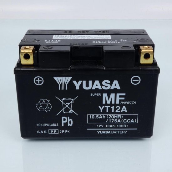 Batterie SLA Yuasa pour Moto Kawasaki 400 Ninja Après 2010 YT12A-BS / YT12A / 12V 10.5Ah Neuf