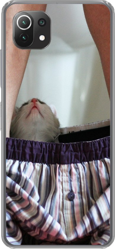 Convient pour coque Xiaomi 11T – Chat – Pantalon – Toilettes – Étui de téléphone en Siliconen