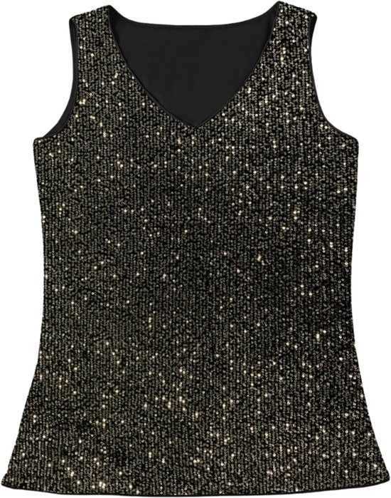 Bovista Top Femme – Vêtements – Chemise – Blouse – Courte – Adulte – Zwart/ Or – Taille S