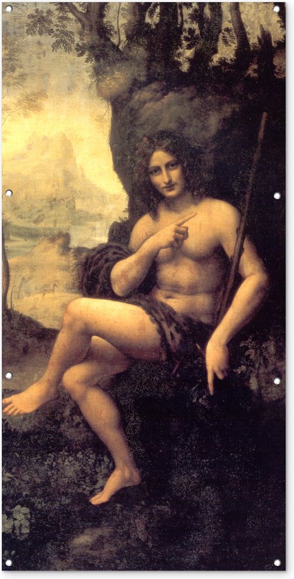 Décoration murale extérieure Saint John au désert – Leonardo de Vinci – 80×160 cm – Toile de jardin – Poster extérieur