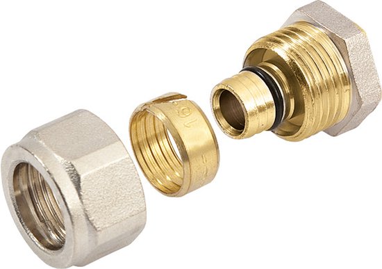 Bonfix à compression en laiton Bonfix Alu-compression raccord d&rsquo;extrémité 16mm F