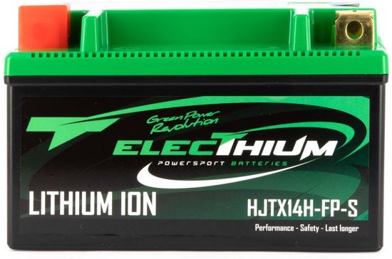 Batterie Lithium Electhium pour Moto Aprilia 1000 RSV SP MONOPLACE 1999 à 2001 HJTX14H-FP-S / YTX14-BS / YTX14H-BS / 12V 4Ah Neuf