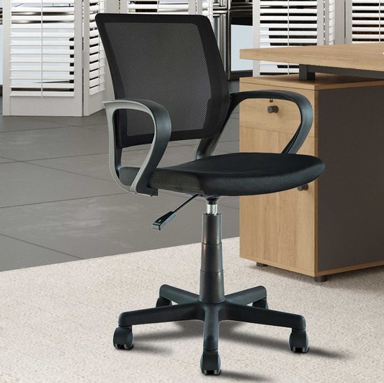 Chaise pivotante Pura | 54 x 57 x 82 cm | Noir – Rousseau – Meubles d&rsquo;assises – Noir – Polyester – Meubles d&rsquo;assises