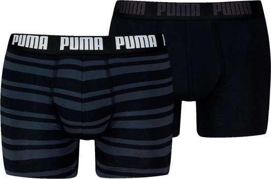 Puma – Lot de 2 Boxer Heritage Stripe – Noir