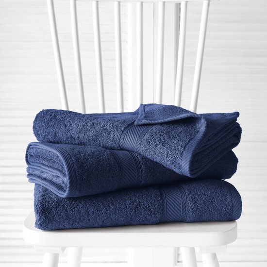 De Witte Lietaer Helene Blue Indigo 70 x 140 cm – 3 pièces – Katoen