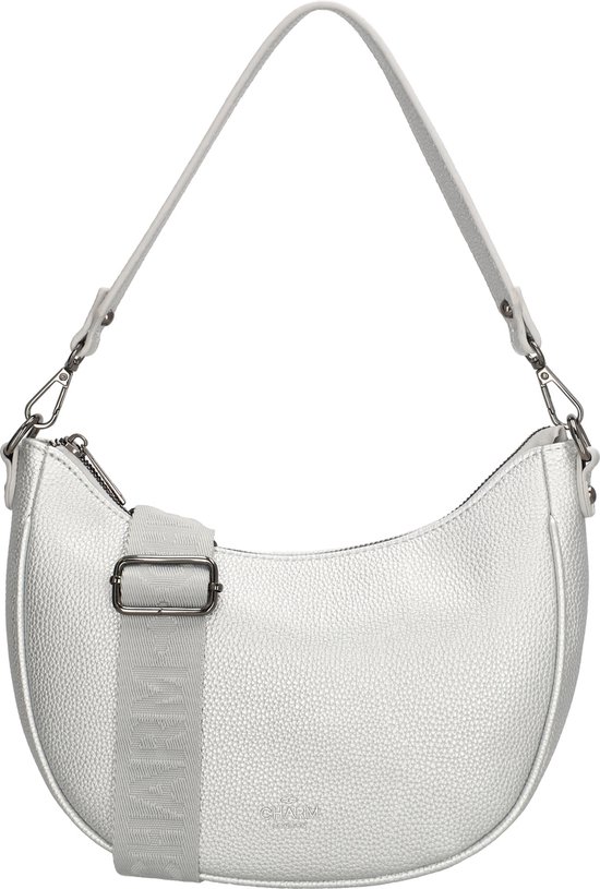 Charm London Sac à Bandoulière Montmartre – Anse Courte et Longue – Sac Banane Trendy – Argent