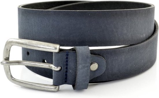CEINTURE POUR HOMME BLEUE DE 3,5 CM DE LARGE. TAILLE FACILEMENT AJUSTABLE AVEC UNE VIS.