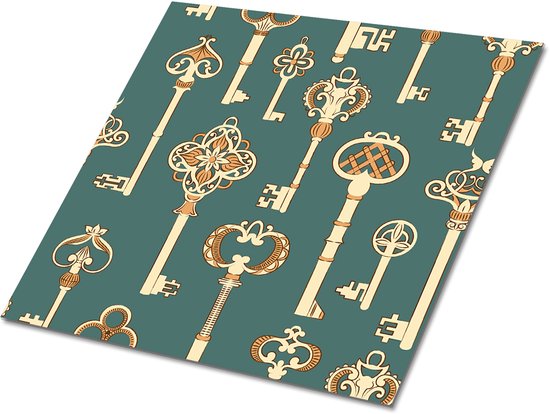 carrelages PVC Tulup – carrelages Vinyl Keys – 30 cm x 30 cm – carrelages PVC autocollantes Grijs – Lot de 9 – carrelages Vinyl autocollantes – Dalles adhésives Enfants – carrelages de sol Vinyl – Dalles adhésives pour cuisine et salle de bain