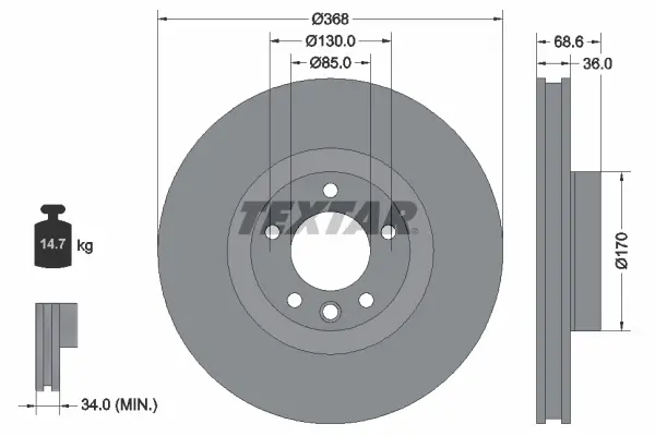 Disque de frein TEXTAR 92213603