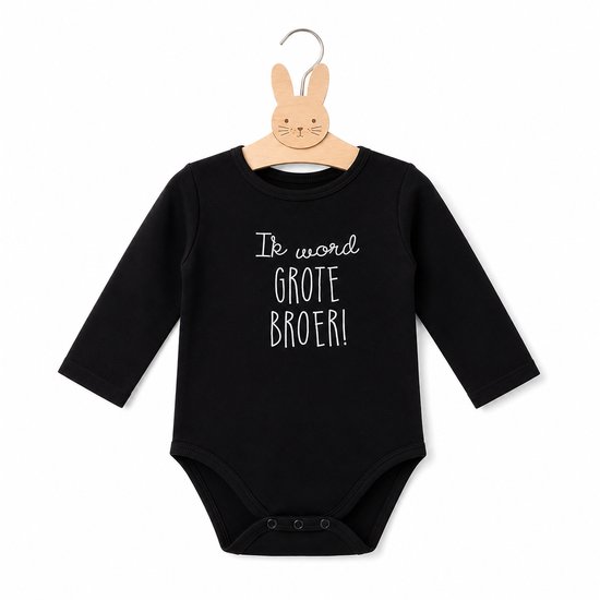 Baby Onesie Je deviens un grand frère – Annonce de grossesse | Manches longues | Noir | annonce de grossesse taille 98-104