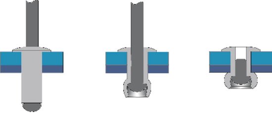 Bralo 1010005012 Rivet aveugle (Ø xl) 5 mm x 12 mm Acier Aluminium 500 pièce(s)