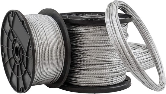 Câble en acier galvanisé DQ- PP , 6×19, 6 mm, 5 m, câble forestier, câble de treuil, câble de tension