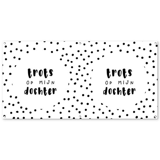 Décoration murale d&rsquo;extérieur Gift Daughters – Citations – Texte – Fier de ma fille – Proverbes – 160×80 cm – Toile de jardin – Poster extérieur