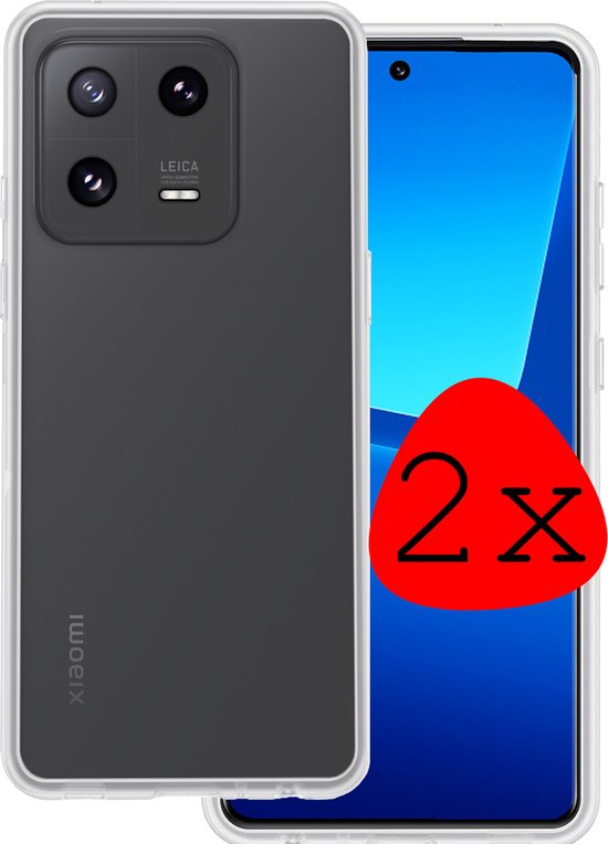 Coque adaptée pour Xiaomi 13, coque arrière en Siliconen , coque adaptée pour Xiaomi 13, transparente, 2 pièces