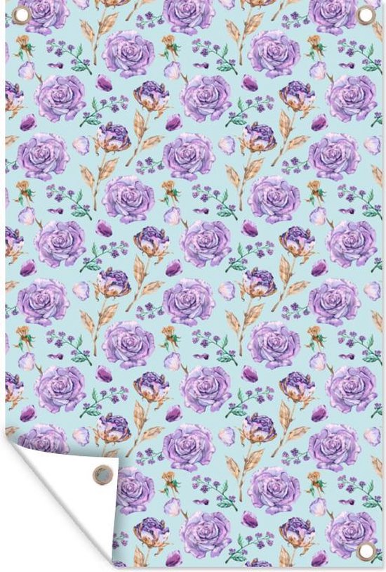 Décoration de jardin Fleurs – Motif – Roses – 40×60 cm – Affiche de jardin – Toile de jardin