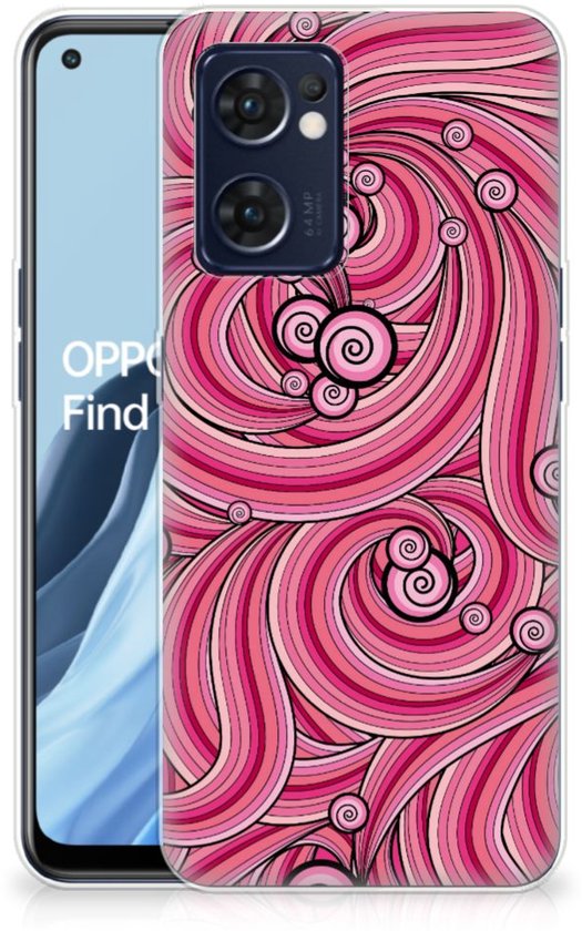 Coque arrière Coque en Siliconen TPU OPPO Reno 7 5G | Housse pour Smartphone Find X5 Lite Swirl Pink