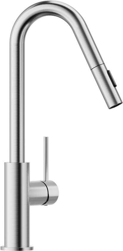 Cecipa Max Robinet de Cuisine Extractible – Inox – avec Bec Extractible – 2 Types de Jet – 40 cm de Portée – Brossé
