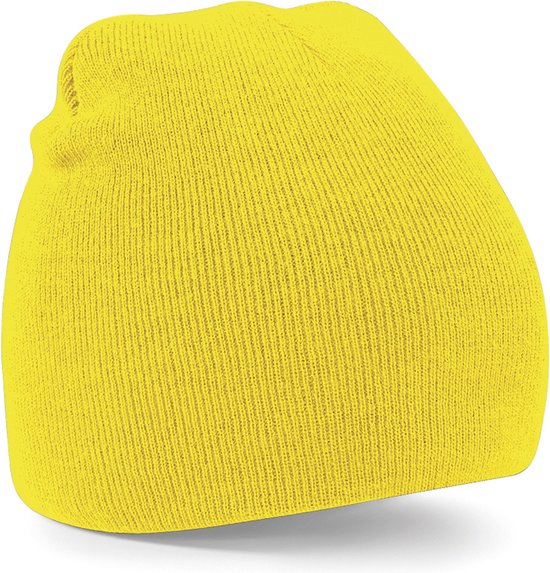 Bonnet d&rsquo;hiver chaud tricoté jaune pour adulte – Chapeaux femme / chapeaux homme – 100% polyacrylique – Ligne Basic