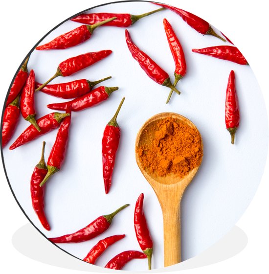 Divers poivrons de Cayenne ou Capsicum frutescens avec louche Cercle mural aluminium ⌀ 90 cm – impression photo sur cercle mural / cercle vivant / cercle de jardin (décoration murale)