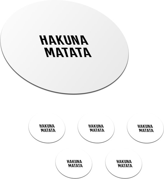 Dessous de Sous-verres – Ronds – Citations – Hakuna matata – Enfants – Bébé – Texte – 10×10 cm – Dessous de verre – 6 pièces