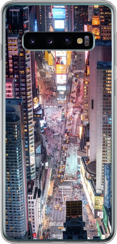 Coque Samsung Galaxy S10 – Vue de dessus de Times Square à New York – Siliconen