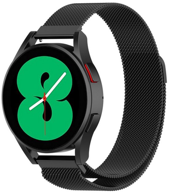 Bracelet de montre connectée By Qubix 22 mm – Compatible avec Garmin Venu 4 – 45 mm – Bracelet milanais – Zwart – Compatible avec Garmin
