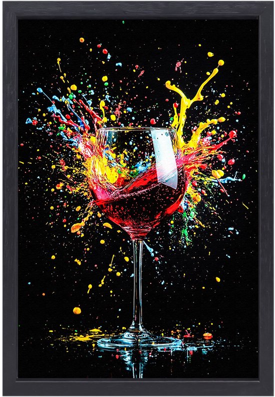 Explosion de Glas et de couleurs – Portrait coloré – Tableau en verre – Art abstrait – Peintures encadrée – Décoration intérieure – Toile encadrée 50×70 cm