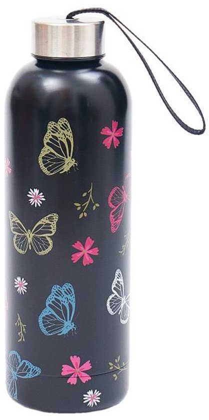 Bouteille isotherme Eco Chic – T42 – Papillons monarques noirs