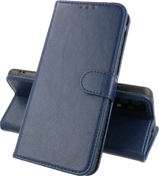 Business Book Case Phone Case – Etui Portefeuille – Convient pour Oppo Reno 8 Lite – Marine