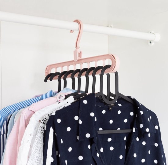 Cintres multifonctionnels de luxe Eleganca 9in1 – 3 pièces – organisateur de vêtements fonctionnels multi-ports – optimal pour économiser de l&rsquo;espace – suspendre plusieurs cintres avec des vêtements en même temps