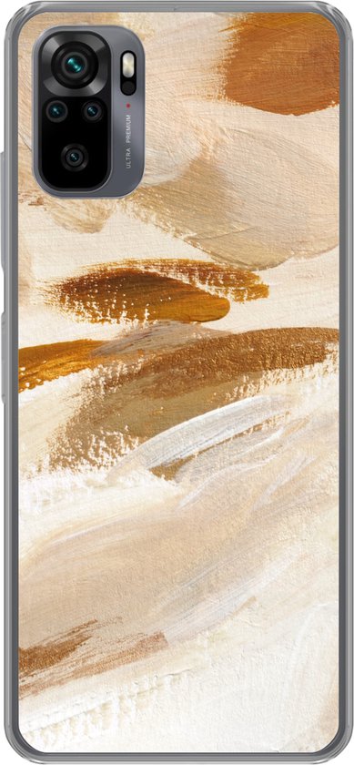 Coque Xiaomi Redmi Note 10 Pro – Peinture – Beige – Wit – Coque de téléphone en Siliconen