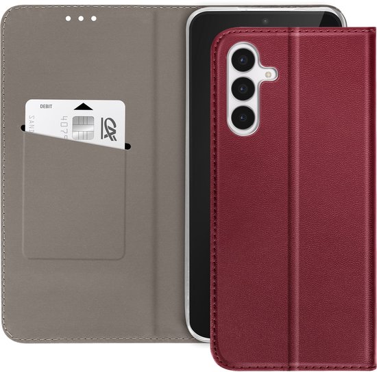 Etui Folio Avizar Convenant pour Samsung Galaxy S25 FE avec Porte-cartes et Support Vidéo, Bordeaux