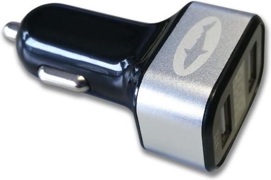 Chargeur de voiture Reekin avec affichage Amp USB 12V / 24V 3.1 Ampère noir / argent