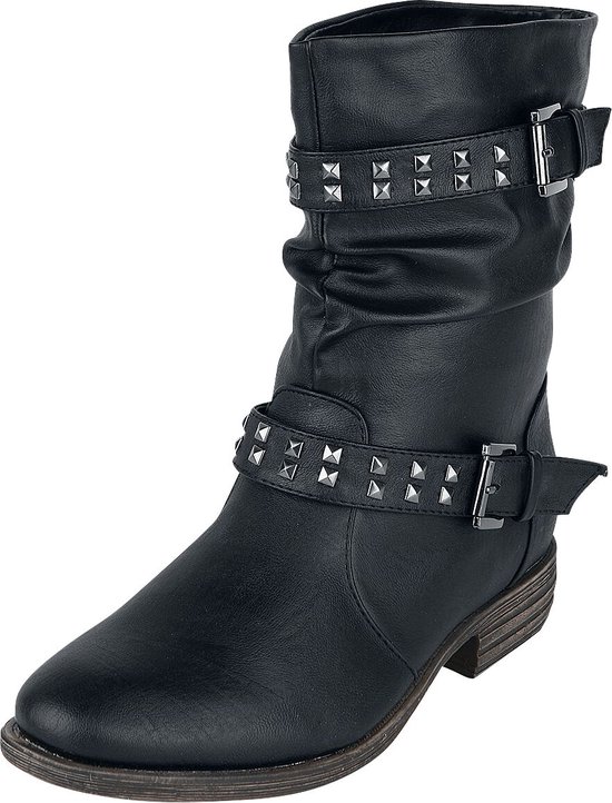 Bottes motardes Brandit pour femme, noires, Cuir , EU37 – Basics, Rock wear
