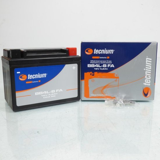 Batterie SLA Tecnium pour Scooter Peugeot 50 Trekker 1997 à 2005 YB4L-B / 12V 4.2Ah Neuf