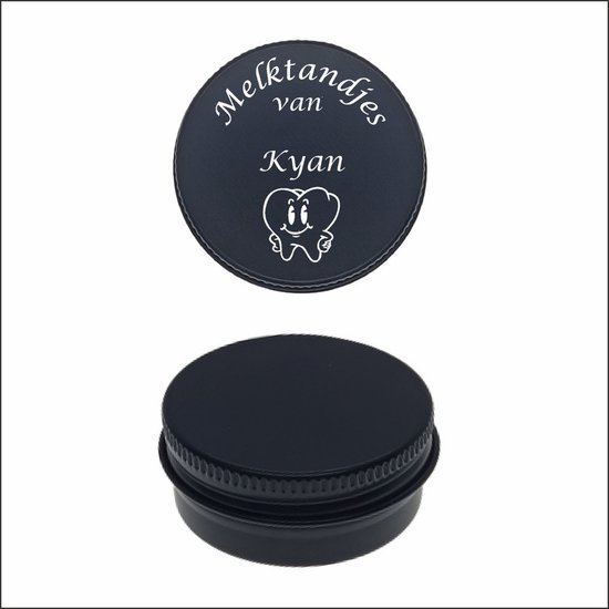 Boîte de conserve de dents de bébé avec gravure du nom – Kyan