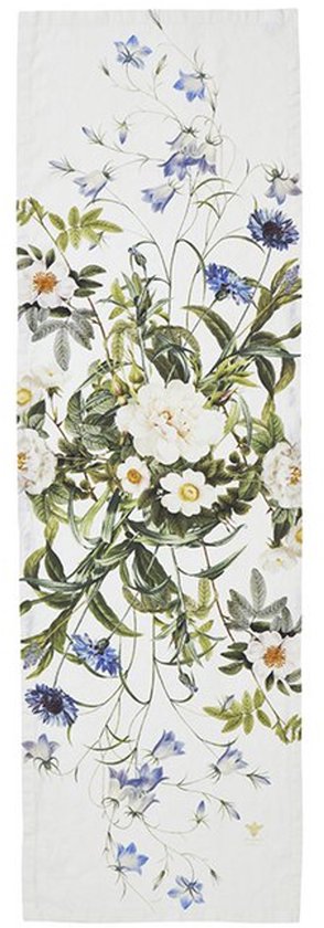 Chemin de table en lin – Garden de fleurs Blue