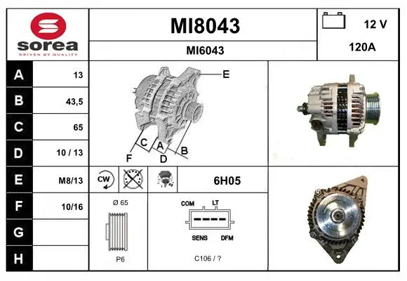 Alternateur SNRA MI8043