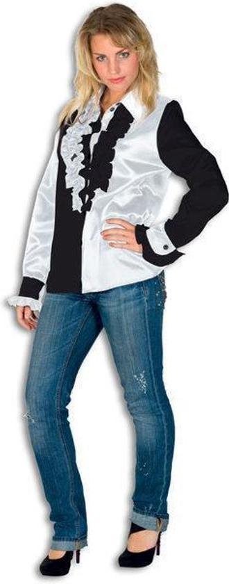 Chemisier à Volants Femme Blanc / Noir – 40