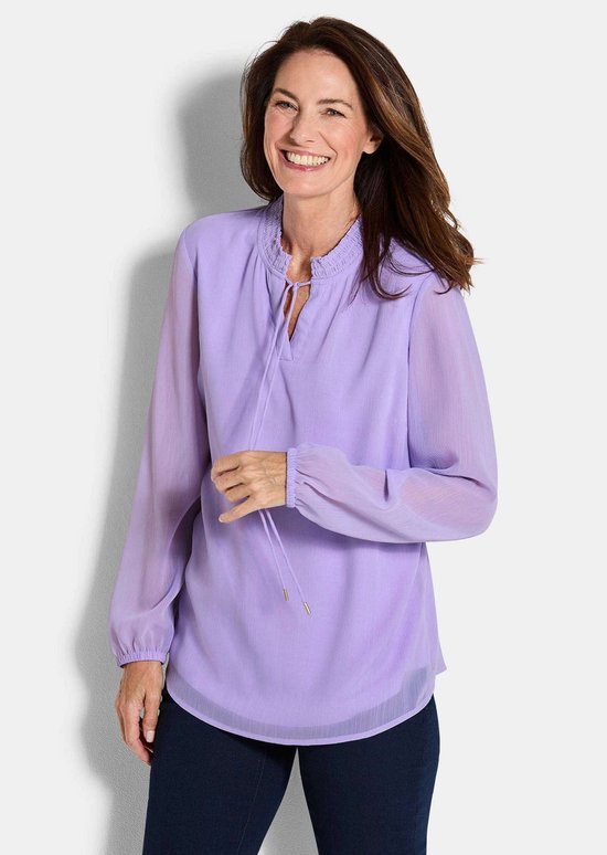Blouse en mousseline Goldner Blouse élégante en jersey avec col rond