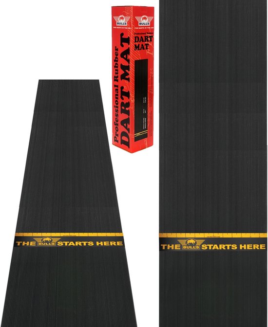 BULL&rsquo;S Dartmat Rubber + Line 300×60 cm – Noir