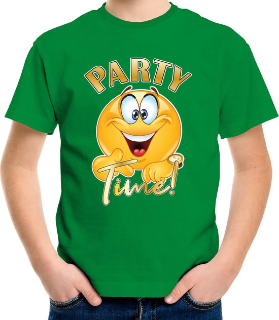 Bellatio Decorations Chemise de déguisement garçons – Party Time – vert – carnaval – pour enfants 146/152