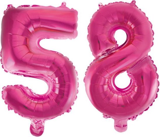 Ballon aluminium 58 ans rose 86cm