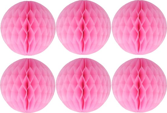 Boules de Noël en papier – Lot de 6 – roses – 10 cm – Décoration pour sapin de Noël